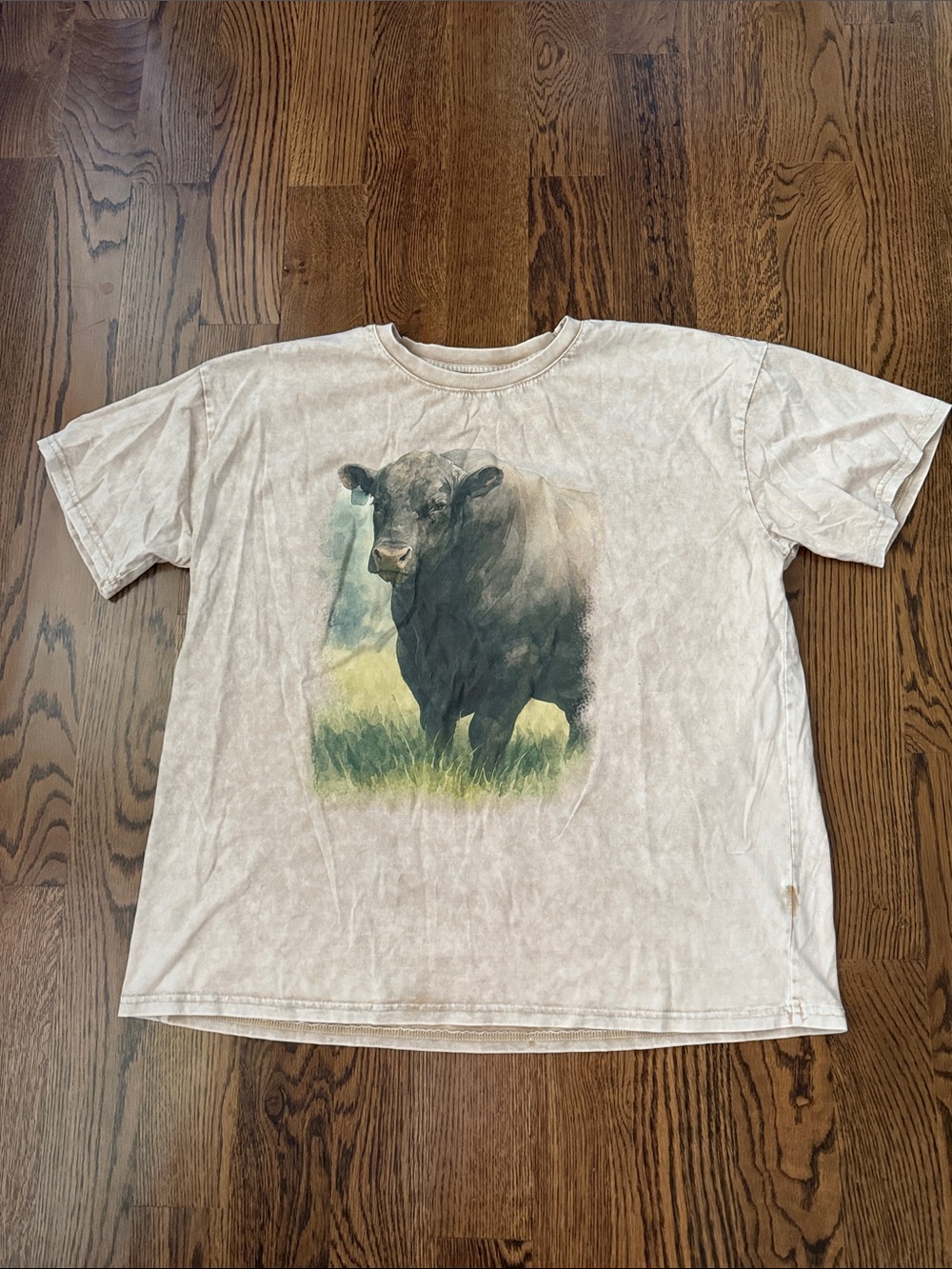Varsity Rodeo tea stain bull t shirt s/m